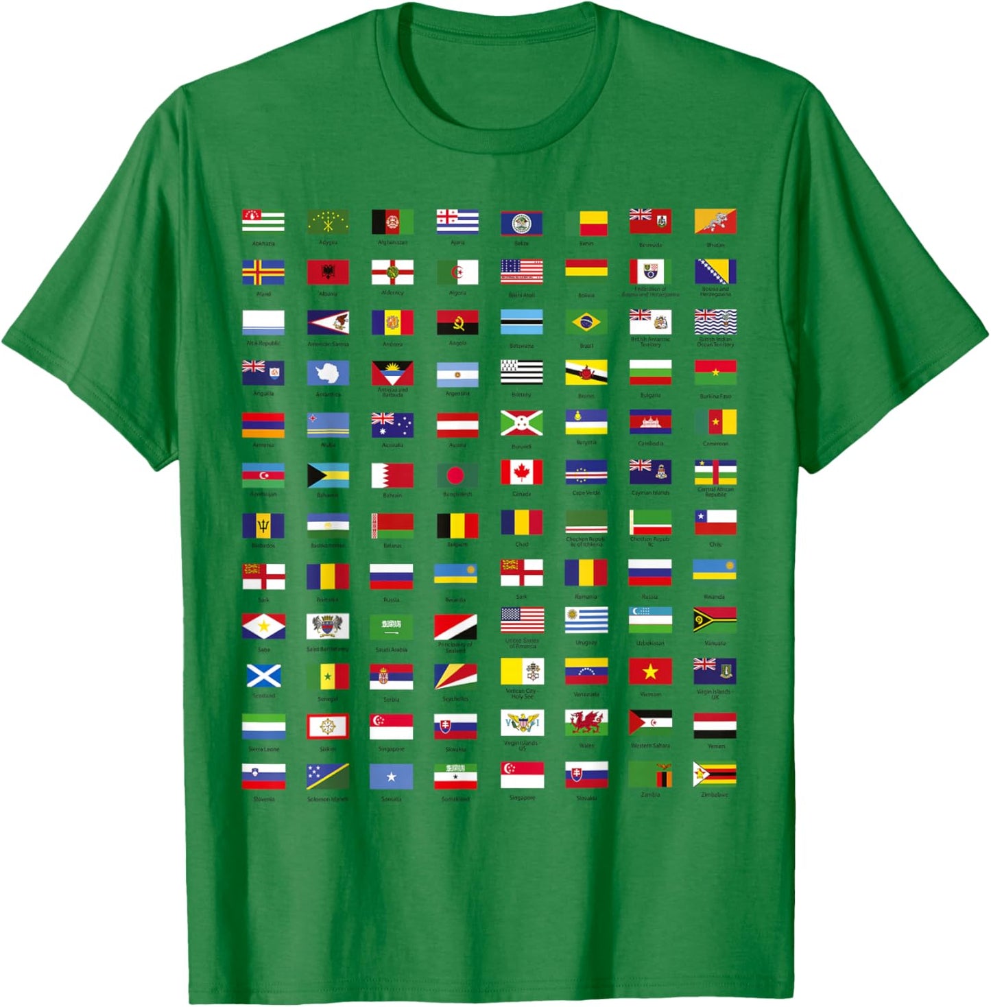 All Countries Flags of The World 287 Flag International T-Shirt - T-Shirt | Irish Green