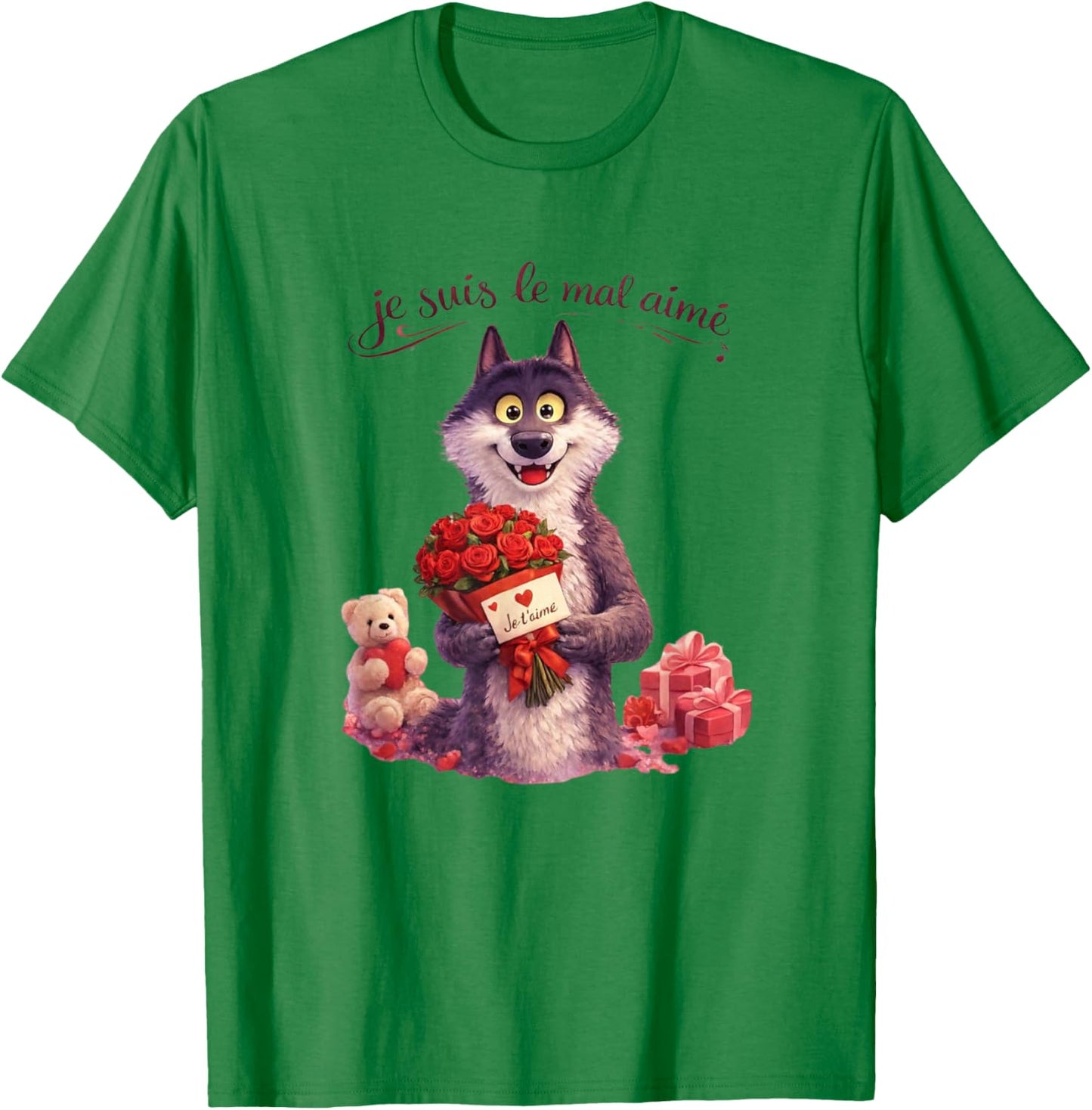 Wolf Le Mal Aimé Valentine's Day Gift Woman Man T-Shirt - T-Shirt | Irish Green