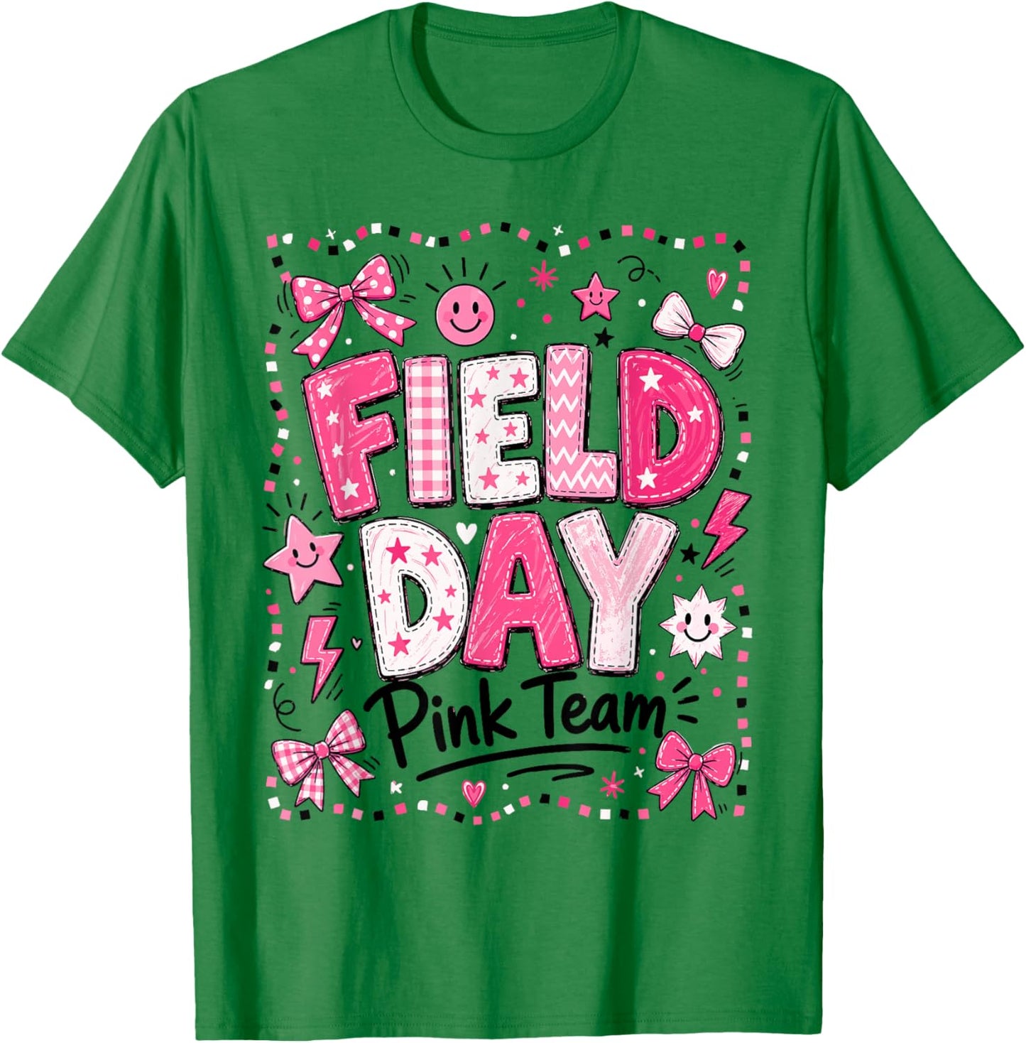 Field Day Pink Team Funny for Kids Teacher Field Day Games T-Shirt - T-Shirt | Irish Green