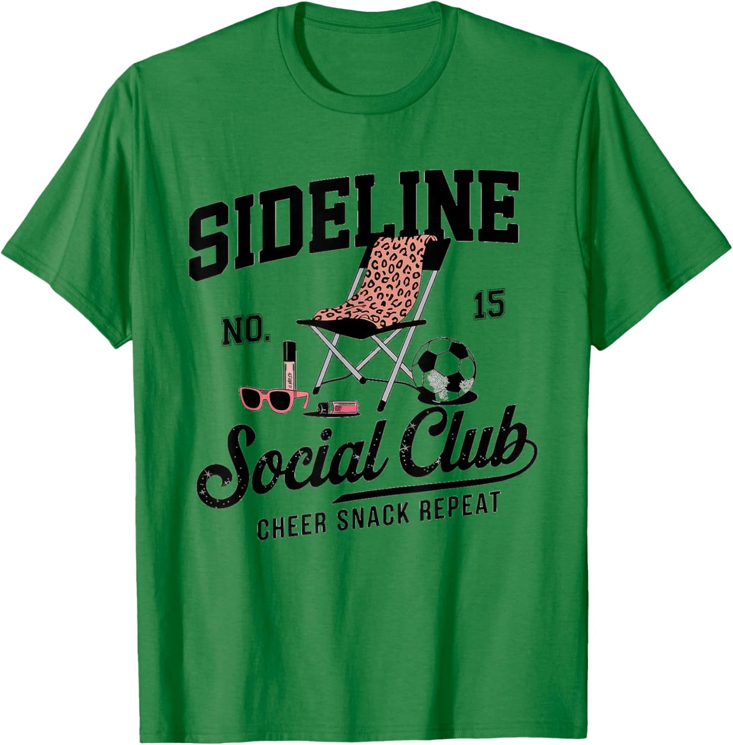 Women Sideline Social Club Soccer Mom Game Day T-Shirt - T-Shirt | Irish Green