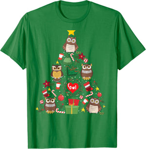 Owl Ornament Christmas Tree Owl Lover Xmas Gifts Men Women T-Shirt - T-Shirt | Irish Green
