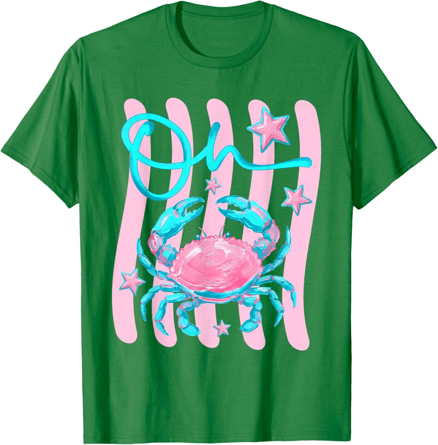 Oh Crab Cute Preppy Beach Summer Funny Coastal Crab Lovers T-Shirt - T-Shirt | Irish Green