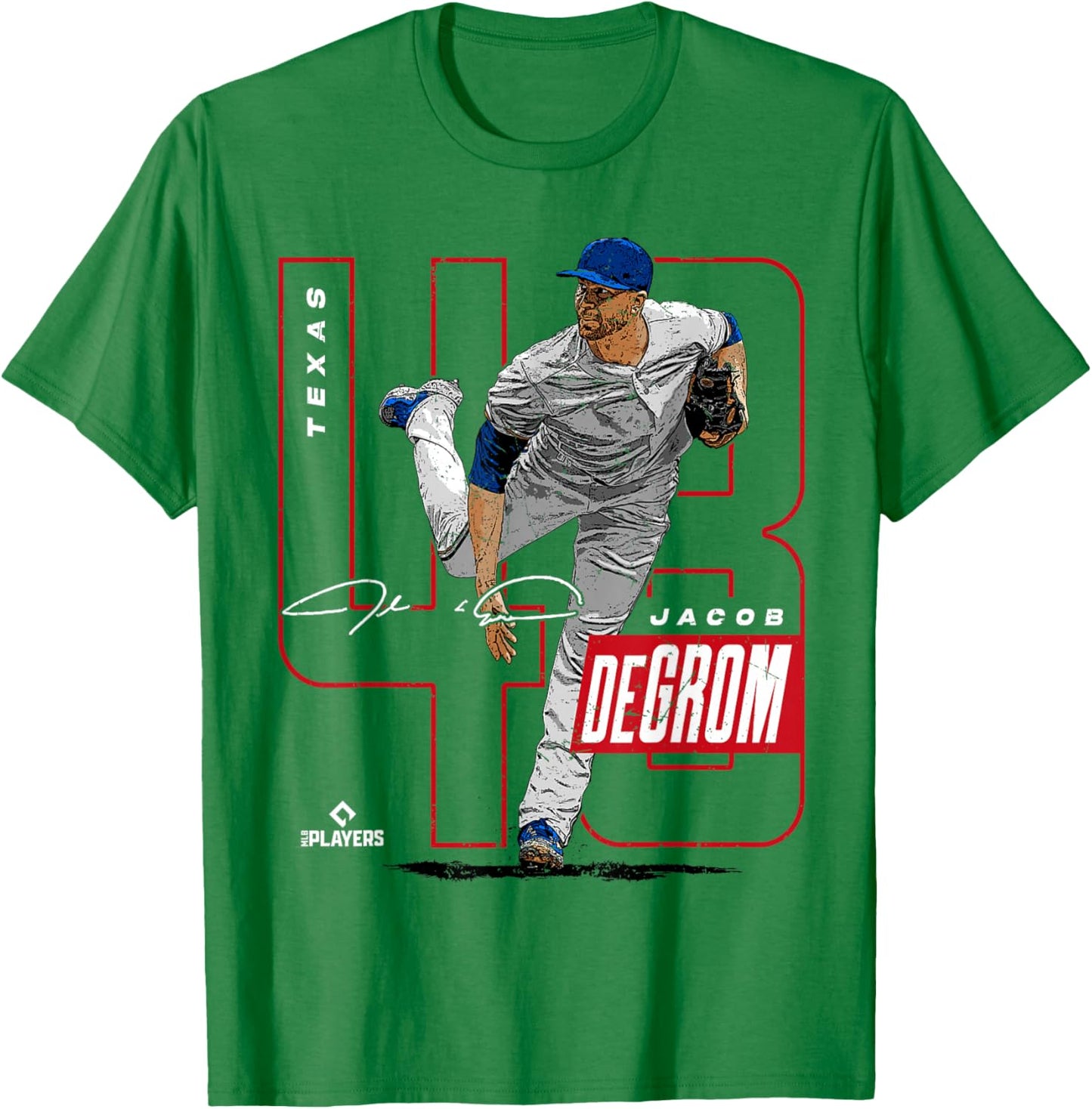 Jacob Degrom | MLB Baseball Players Texas | MLBJDE201M T-Shirt - T-Shirt | Irish Green
