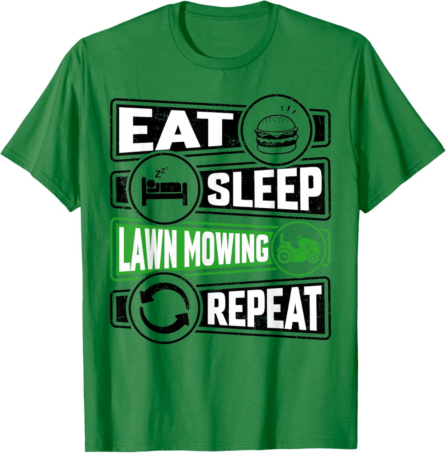 Eat Sleep Lawn Mowing Repeat T-Shirt - T-Shirt | Irish Green