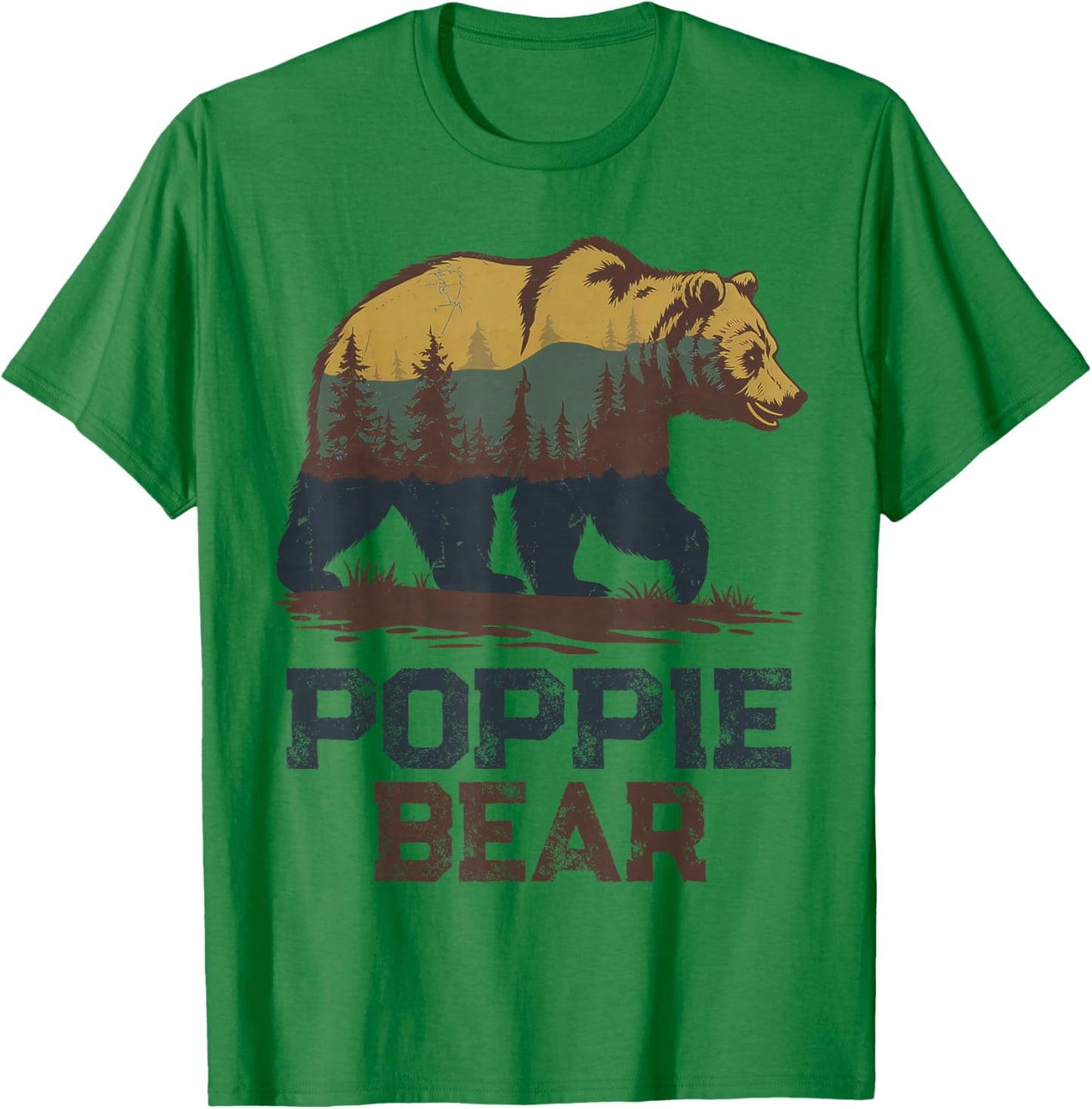 Poppie Bear Father's Day Vintage Birthday Christmas Poppie T-Shirt - T-Shirt | Irish Green