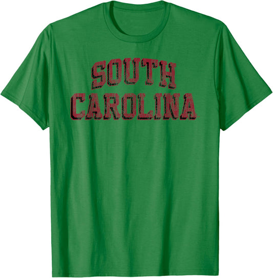 South Carolina Gamecocks Retro Arch Logo Officially Licensed T-Shirt - T-Shirt | Irish Green