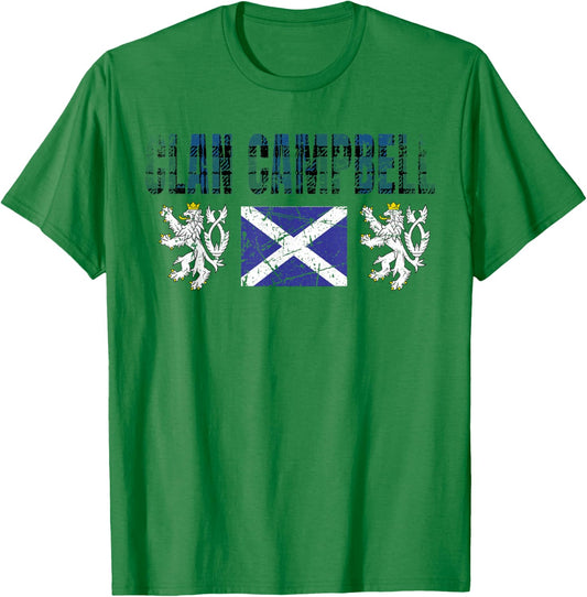 Clan Campbell Tartan Scottish Family Name Scotland Pride T-Shirt - T-Shirt | Irish Green