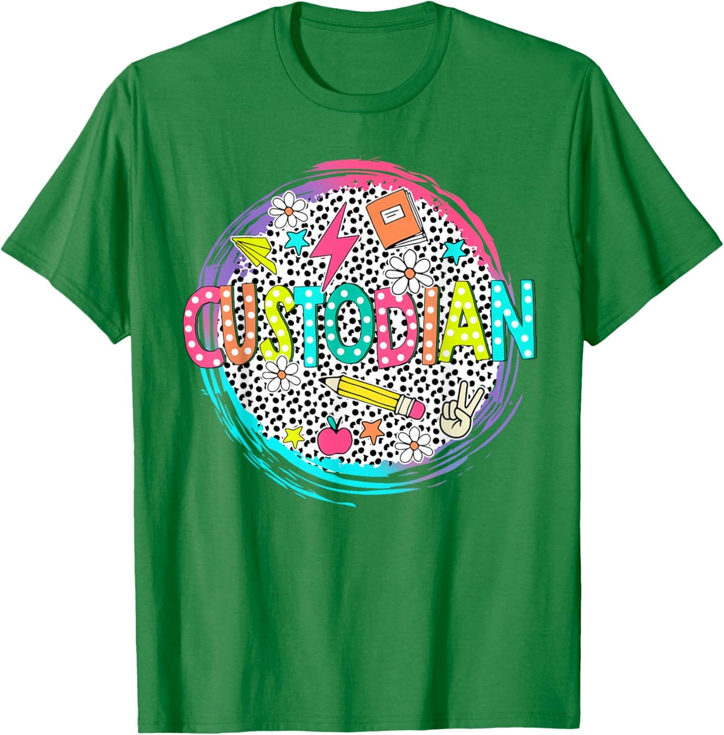 Cute Custodian Shirt First Day of school Back to school gift T-Shirt - T-Shirt | Irish Green