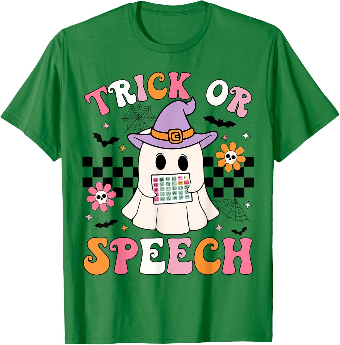 Trick or Speech Funny SLP Halloween Speech Therapy Halloween T-Shirt - T-Shirt | Irish Green