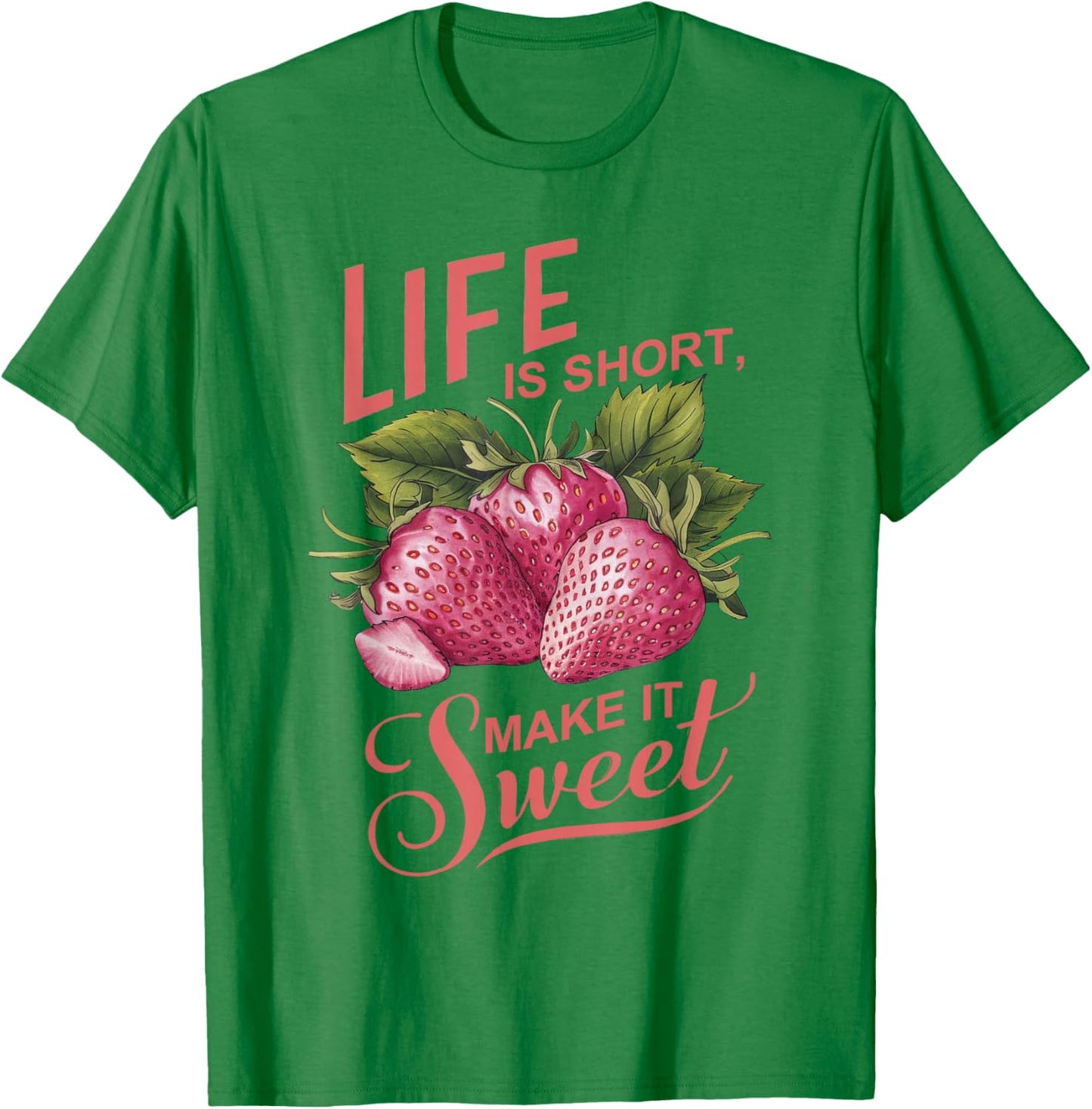 Summer Flower Botanical Strawberry Wildflower T-Shirt - T-Shirt | Irish Green
