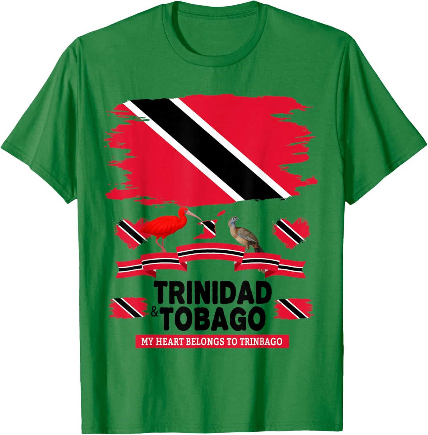 Trinidad Flag Idea with Trinidad & Tobago Culture T-Shirt - T-Shirt | Irish Green