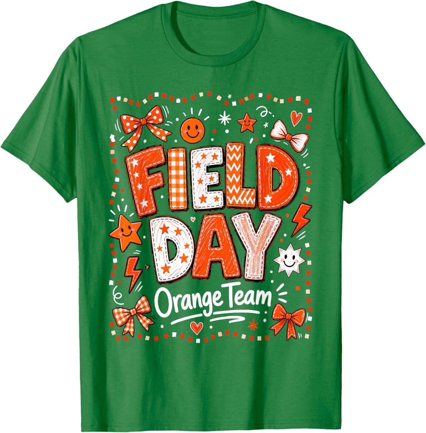 Field Day Orange Team Funny for Kids Teacher Field Day Games T-Shirt - T-Shirt | Irish Green