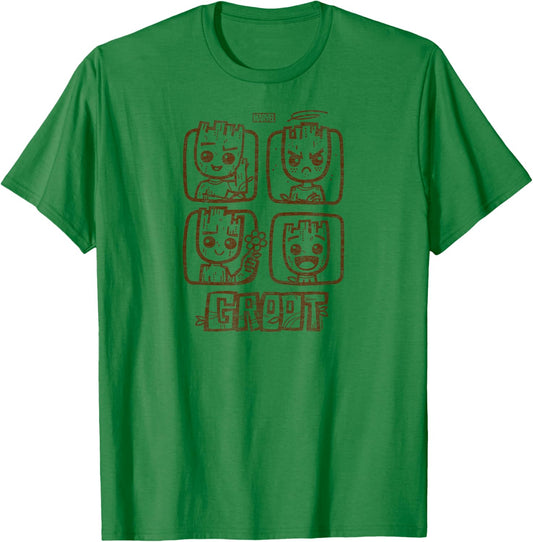 Guardians of The Galaxy - Groot Grid T-Shirt - T-Shirt | Irish Green