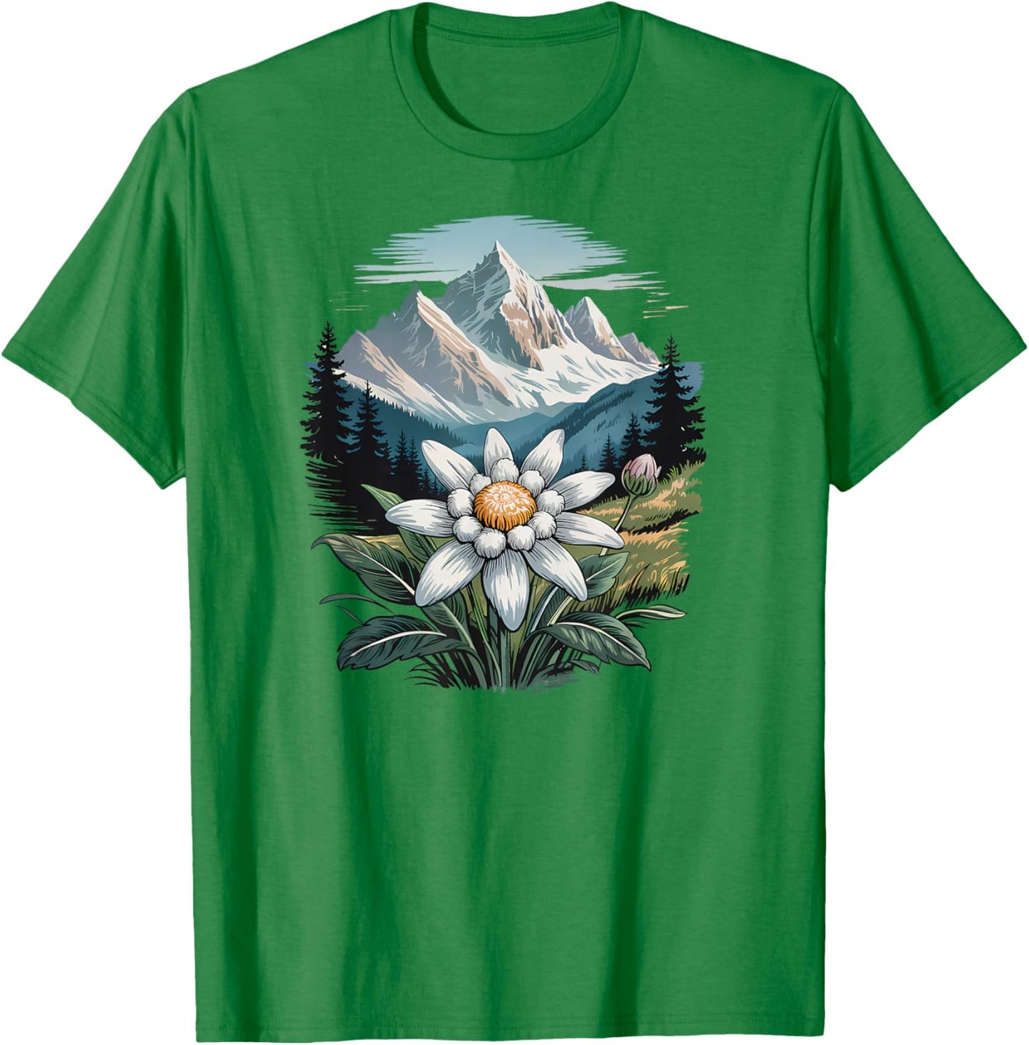 Edelweiss Alpine Flower Austria Bavaria Switzerland T-Shirt - T-Shirt | Irish Green