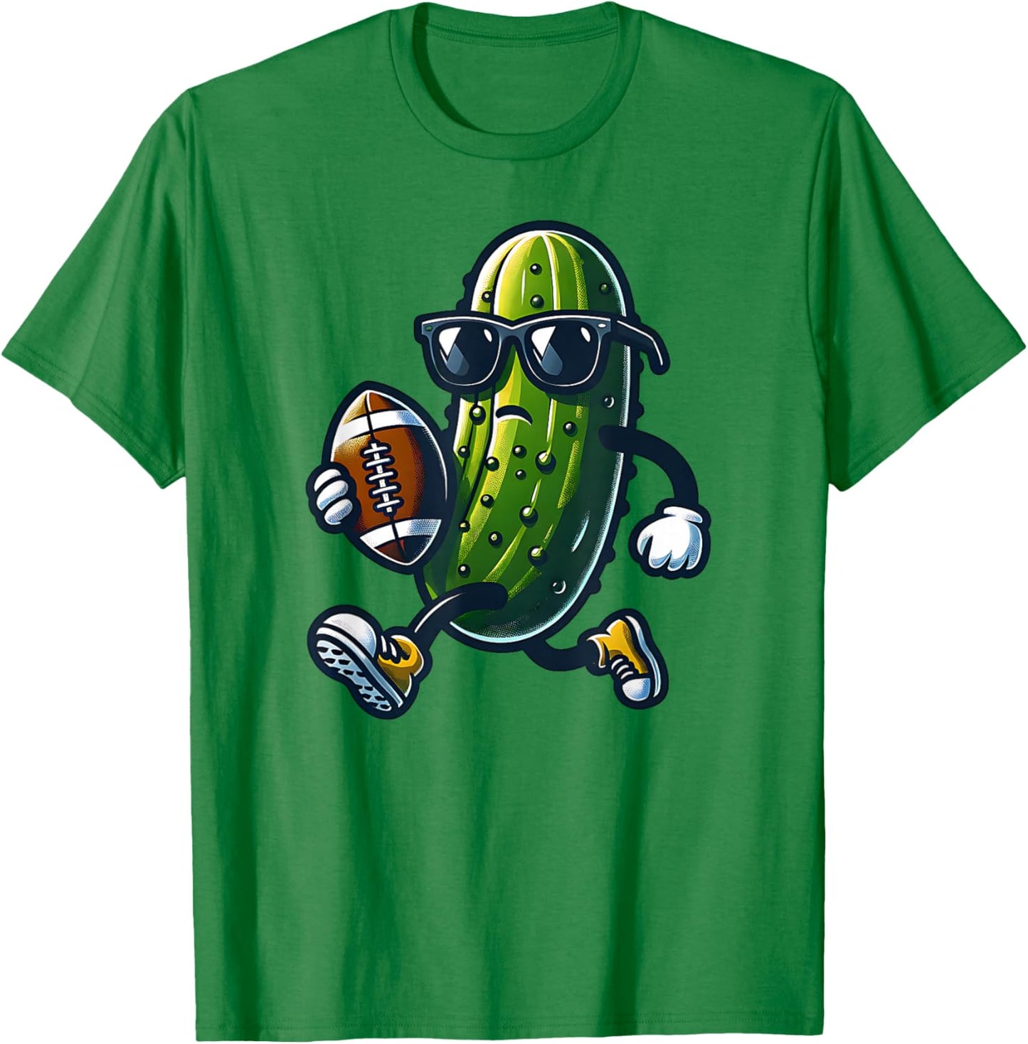 Pickle Playing Football Funny Sports and Humor Trendy Retro T-Shirt - T-Shirt | Irish Green
