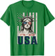 Statue of Liberty Wearing Glasses with Flag USA 1776-2026 T-Shirt - T-Shirt | Irish Green