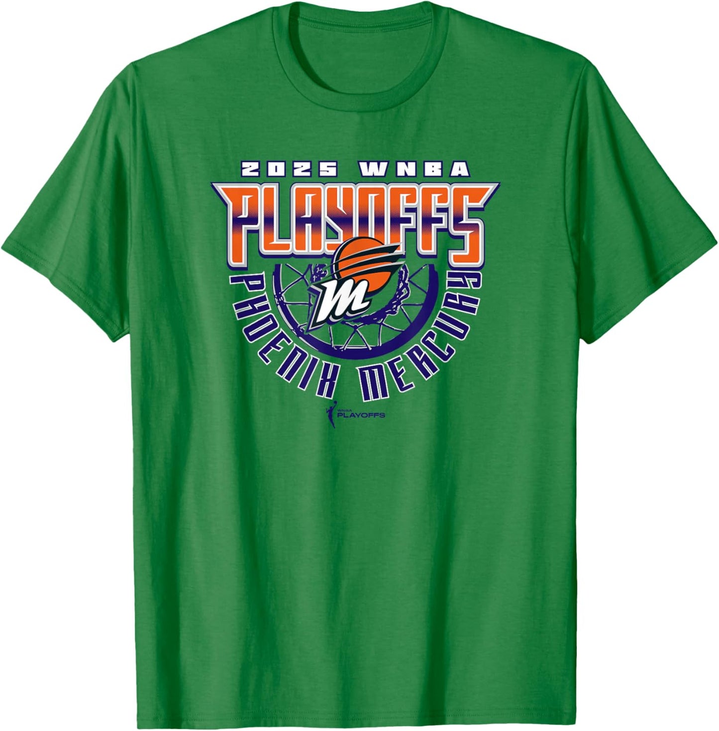WNBA Official Phoenix Mercury 2025 Playoffs Above The Rim T-Shirt - T-Shirt | Irish Green