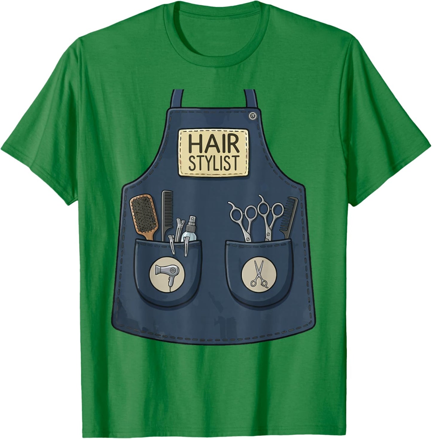 Hair Stylist Funny Hairdresser Apron Cosmetology Costume T-Shirt - T-Shirt | Irish Green