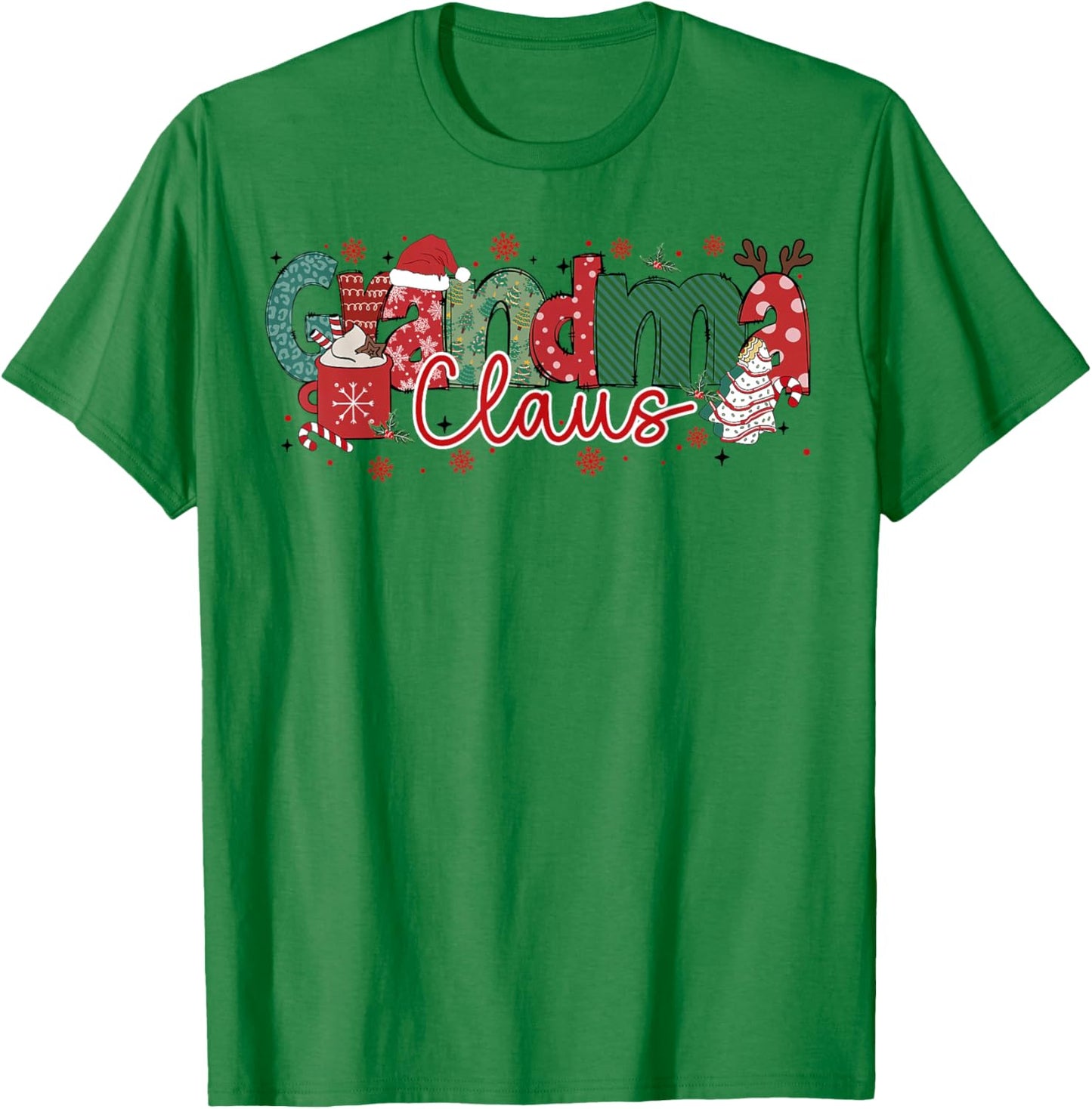 Grandma Claus Christmas Pajama Santa Claus Family Matching T-Shirt - T-Shirt | Irish Green