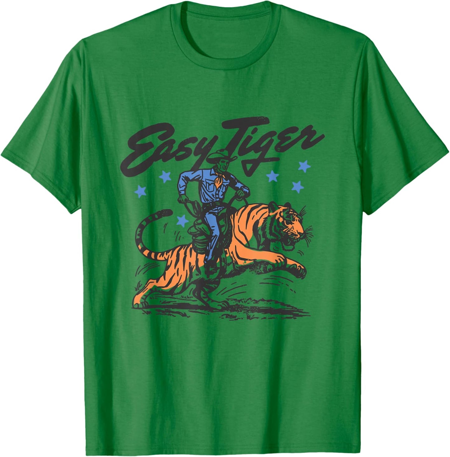 Trendy Vintage Easy Tiger Cowboy Western Boho Hippie Style T-Shirt - T-Shirt | Irish Green
