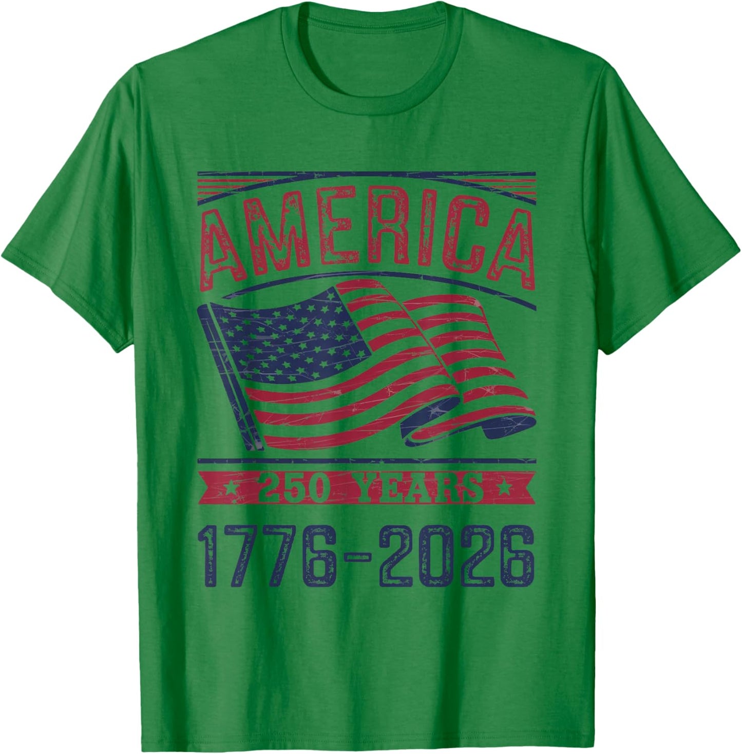 America 250 Years 4th of July 250th Anniversary USA Flag T-Shirt - T-Shirt | Irish Green