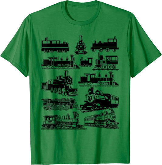 Vintage Steam Train Locomotive Toddler Boys Kids T-Shirt - T-Shirt | Irish Green