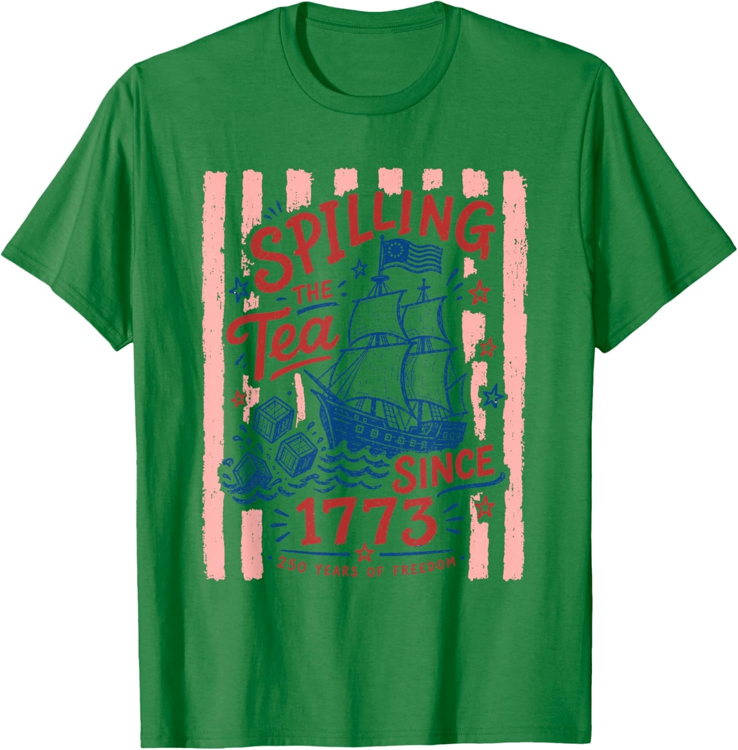 Spilling The Tea Since 1773 Vintage Us History T-Shirt - T-Shirt | Irish Green