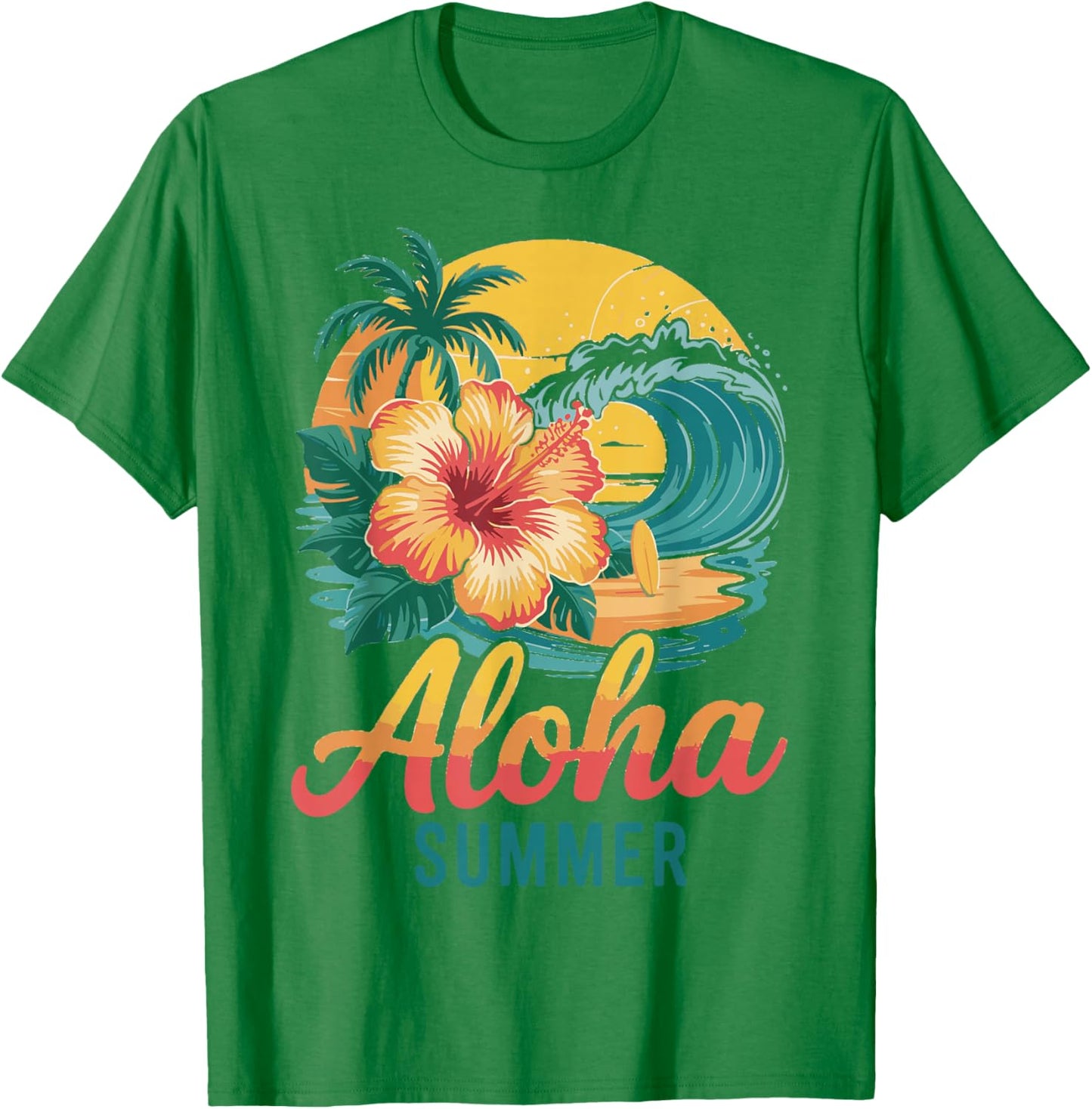 Aloha Summer Hawaiian Teacher Last Day of School Beach Lover T-Shirt - T-Shirt | Irish Green