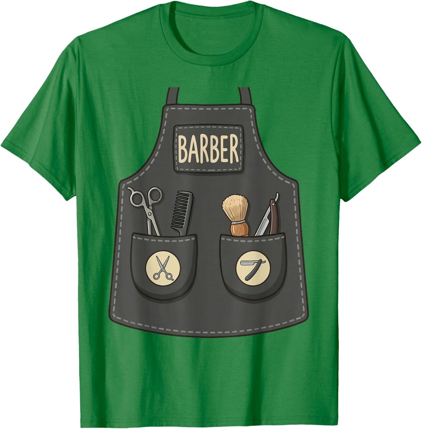 Barber Hair Stylist Funny Cool Apron Barbershop Costume T-Shirt - T-Shirt | Irish Green