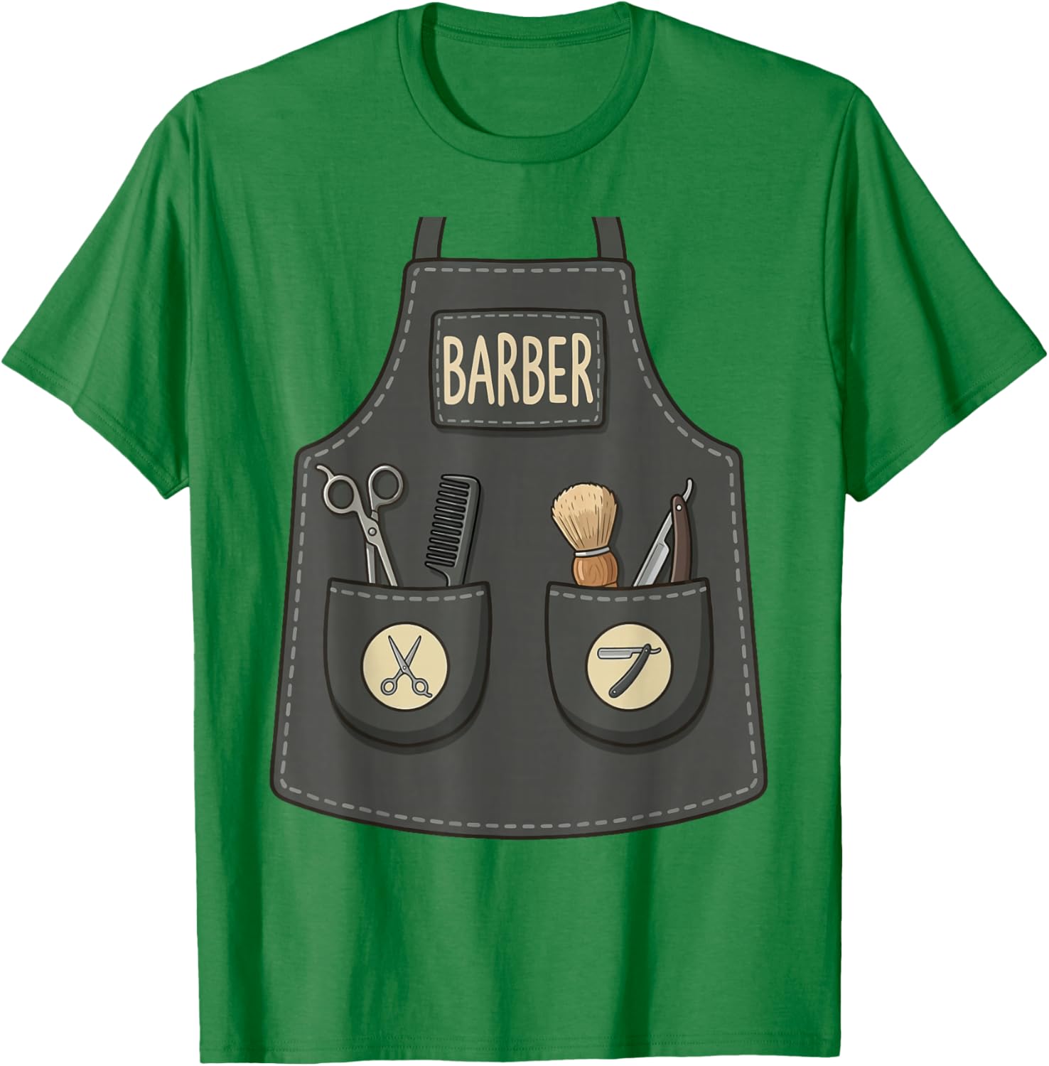 Barber Hair Stylist Funny Cool Apron Barbershop Costume T-Shirt - T-Shirt | Irish Green