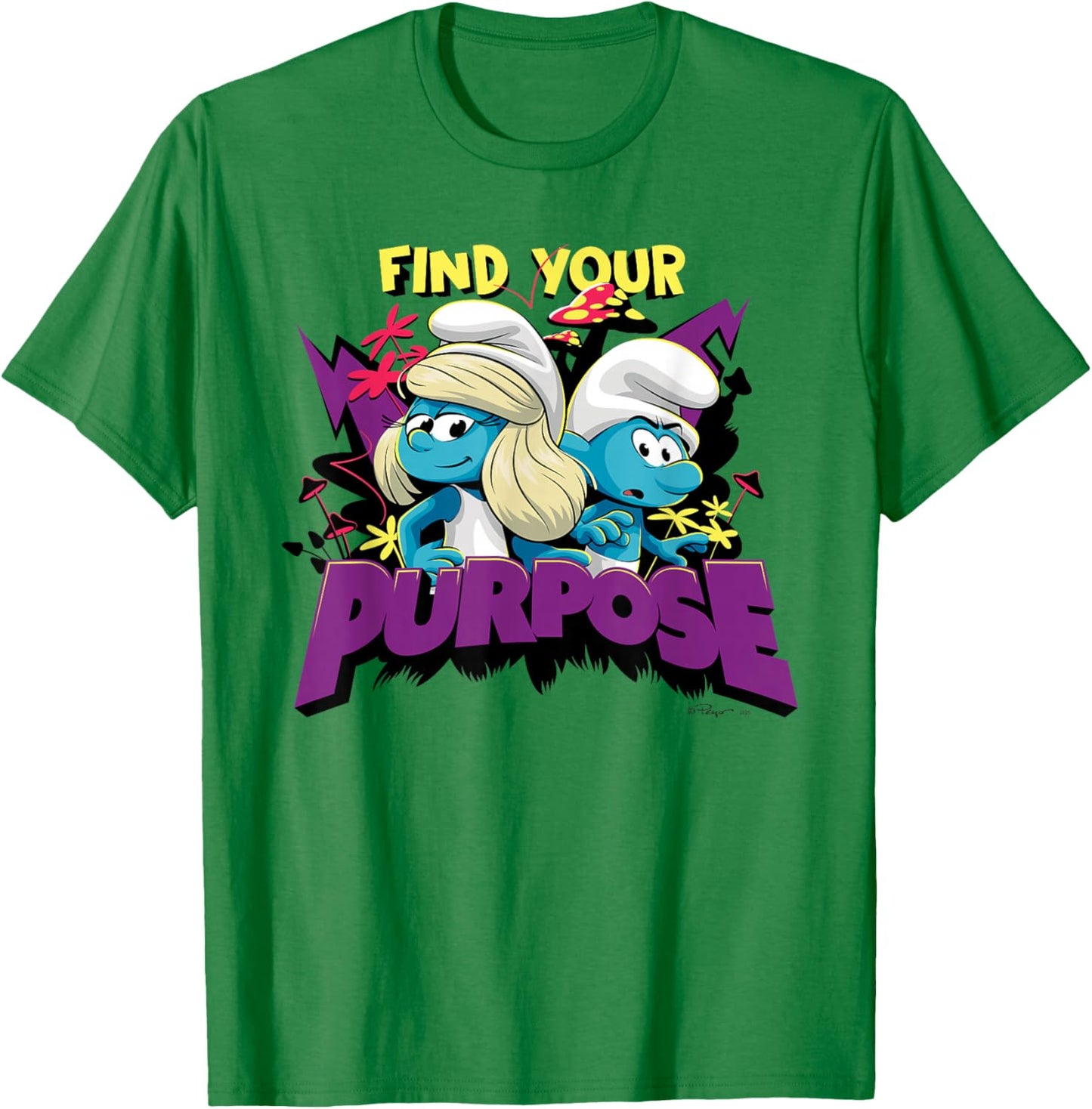 The Smurfs Movie Find Your Purpose Smurfette T-Shirt - T-Shirt | Irish Green