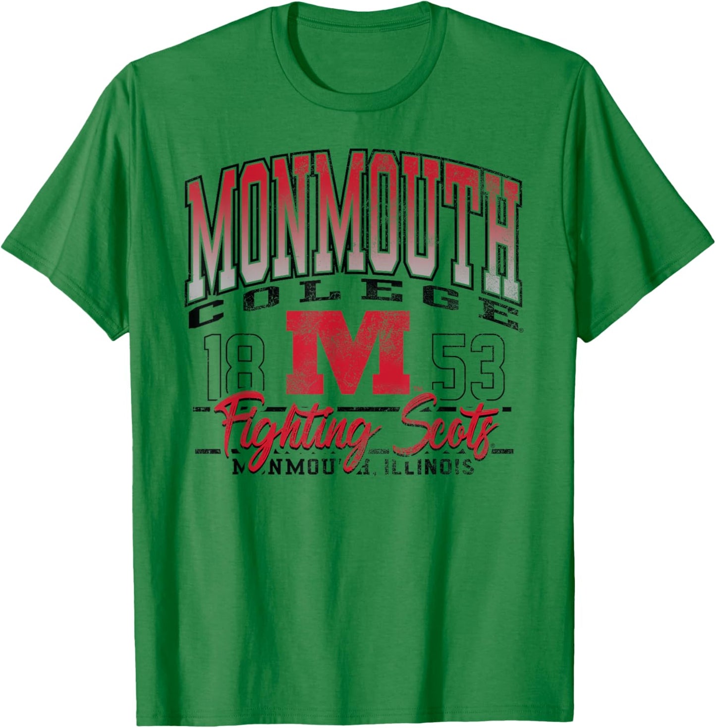Monmouth College Fighting Scots Kicking It Gray T-Shirt - T-Shirt | Irish Green