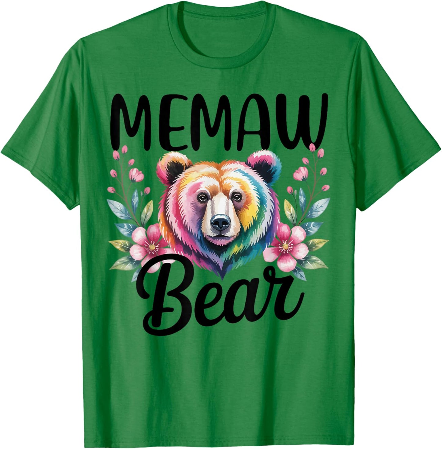 Memaw Bear Floral Graphic for Mothers Day Moments T-Shirt - T-Shirt | Irish Green