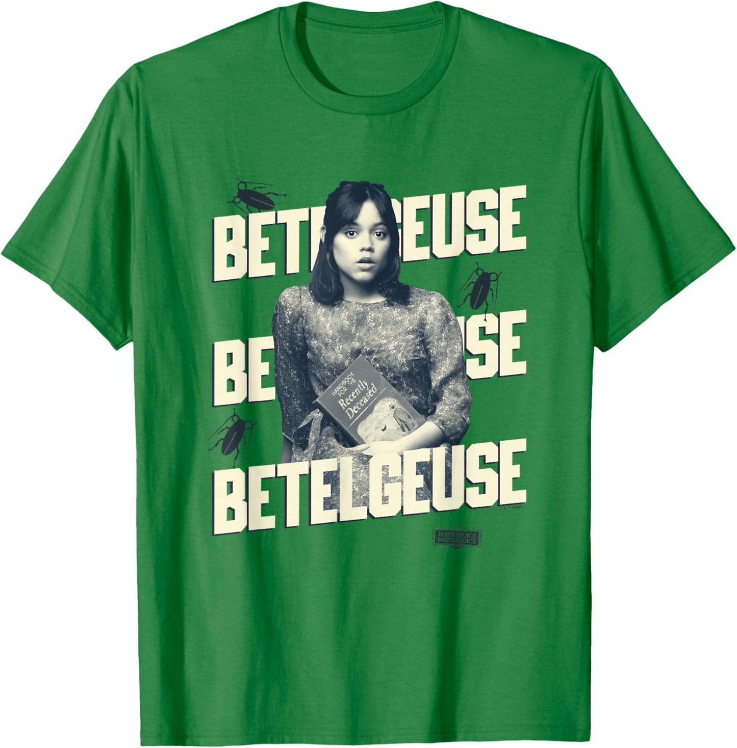 Beetlejuice Beetlejuice Astrid Holding Book Vintage T-Shirt - T-Shirt | Irish Green