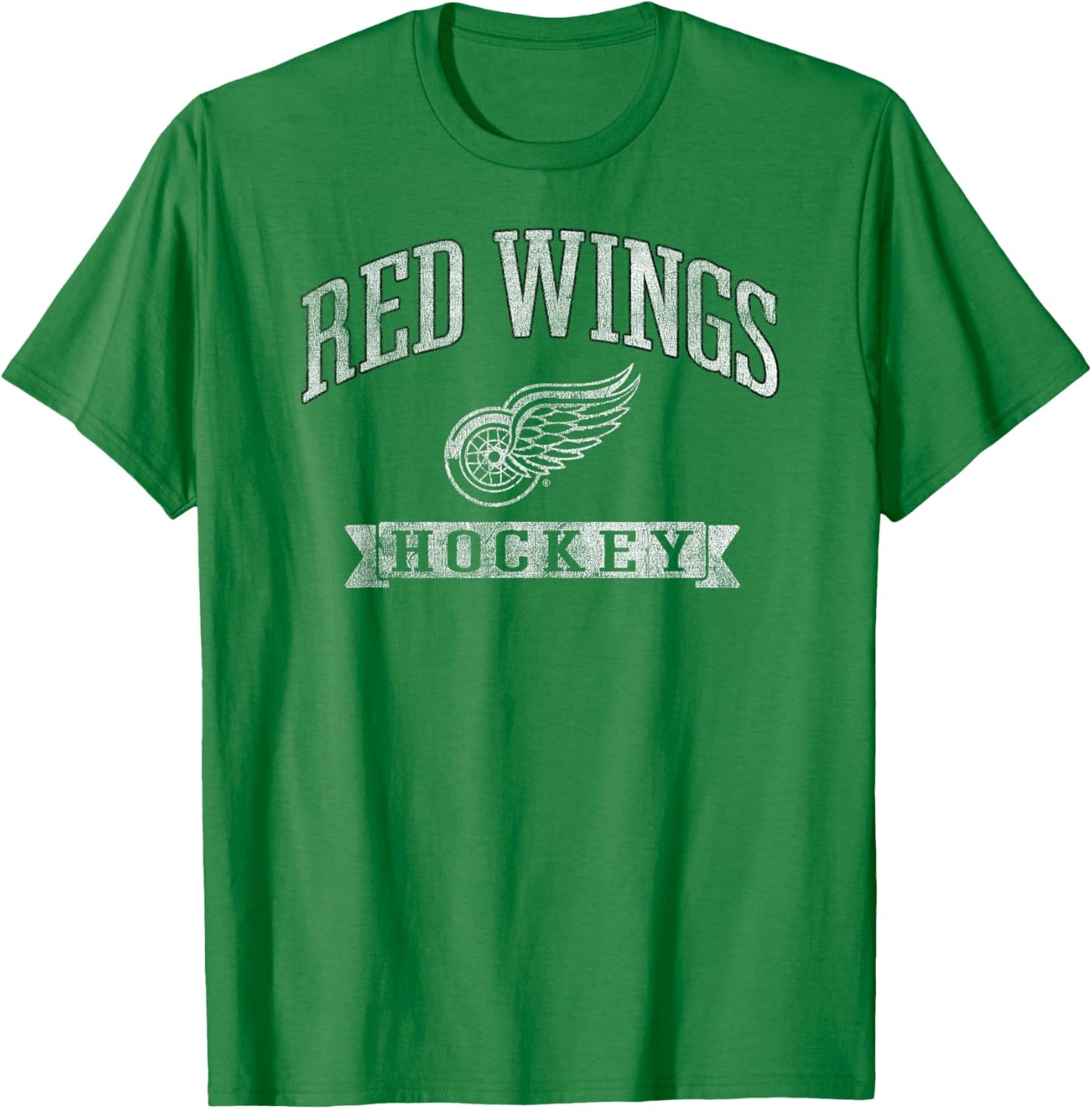 Detroit Red Wings Vintage Hockey Red Officially Licensed T-Shirt - T-Shirt | Irish Green