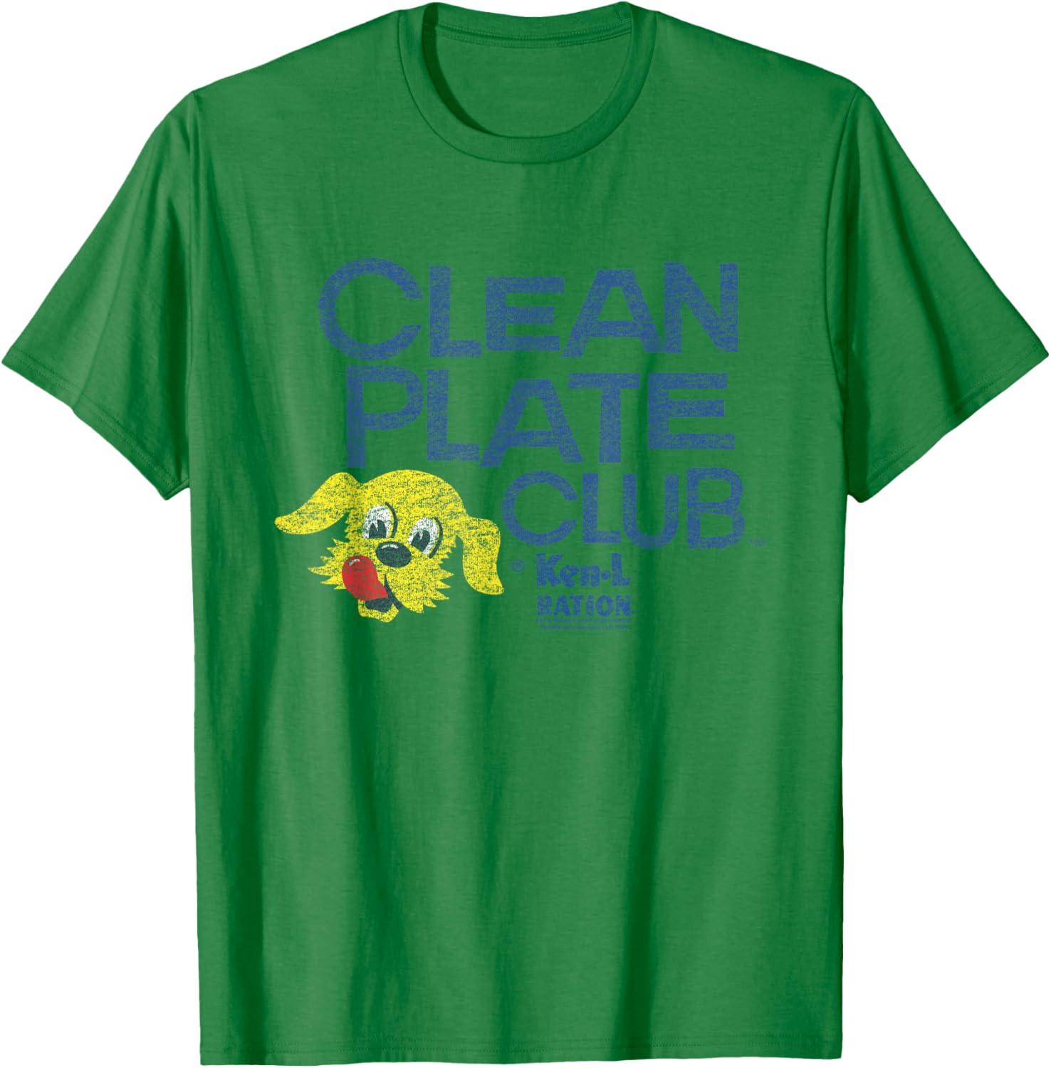 Ken L-Ration Clean Plate Club Distressed Retro Dog Food Men Women Kids T-Shirt - T-Shirt | Irish Green