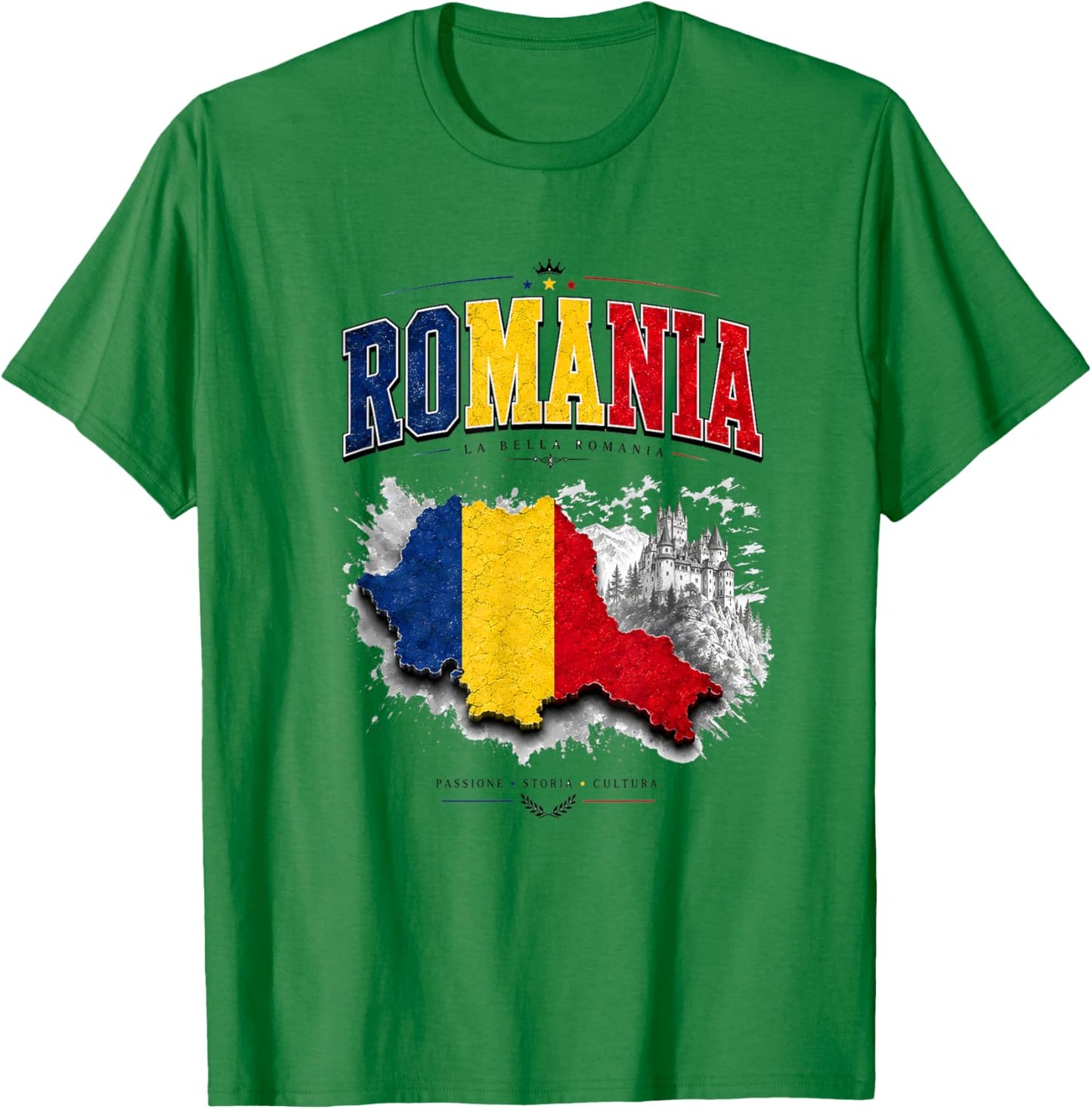 Romania Flag , Romanian , Romania Flag Men Women T-Shirt - T-Shirt | Irish Green