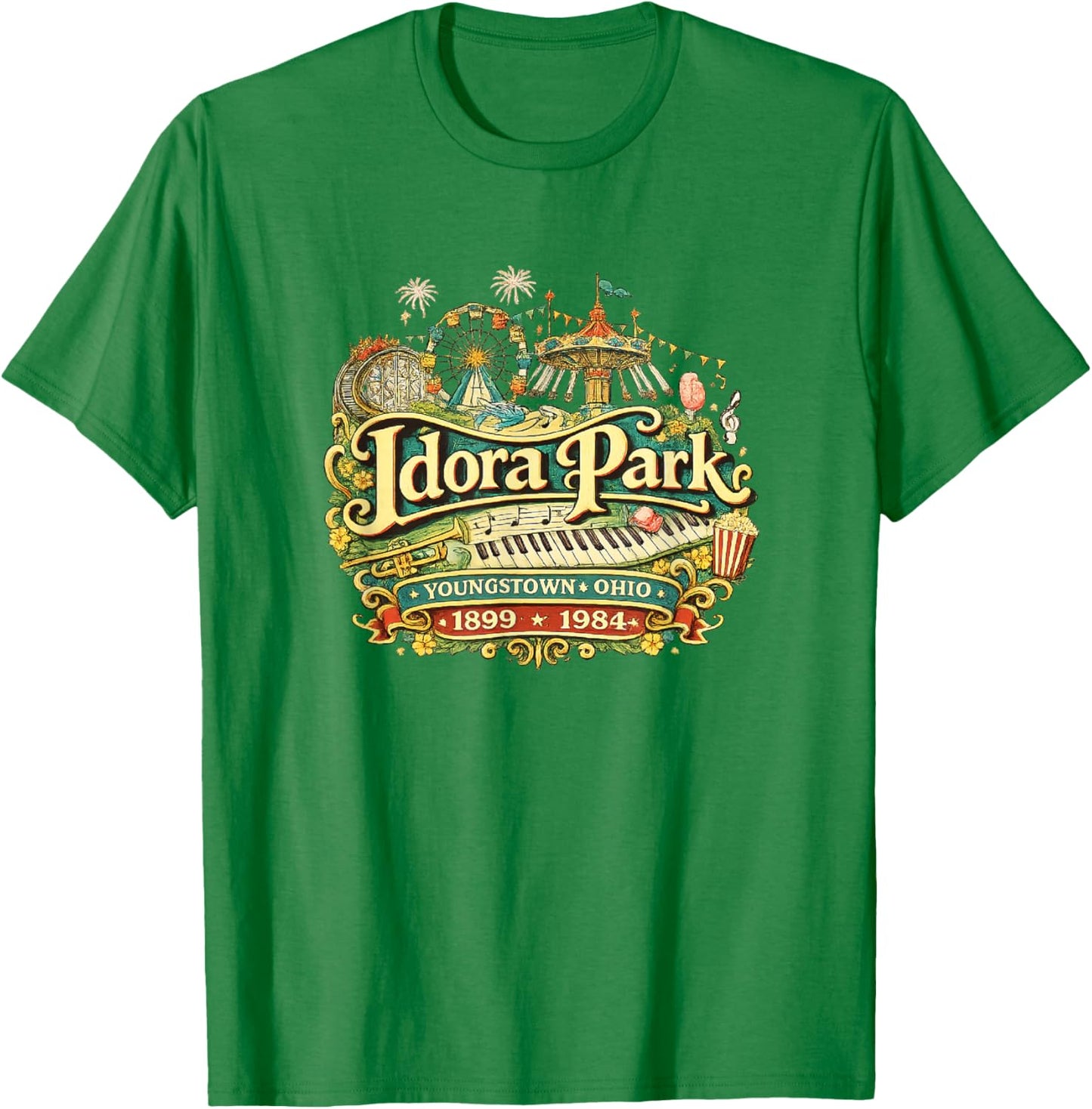 Idora Park Youngstown Ohio Vintage Amusement T-Shirt - T-Shirt | Irish Green