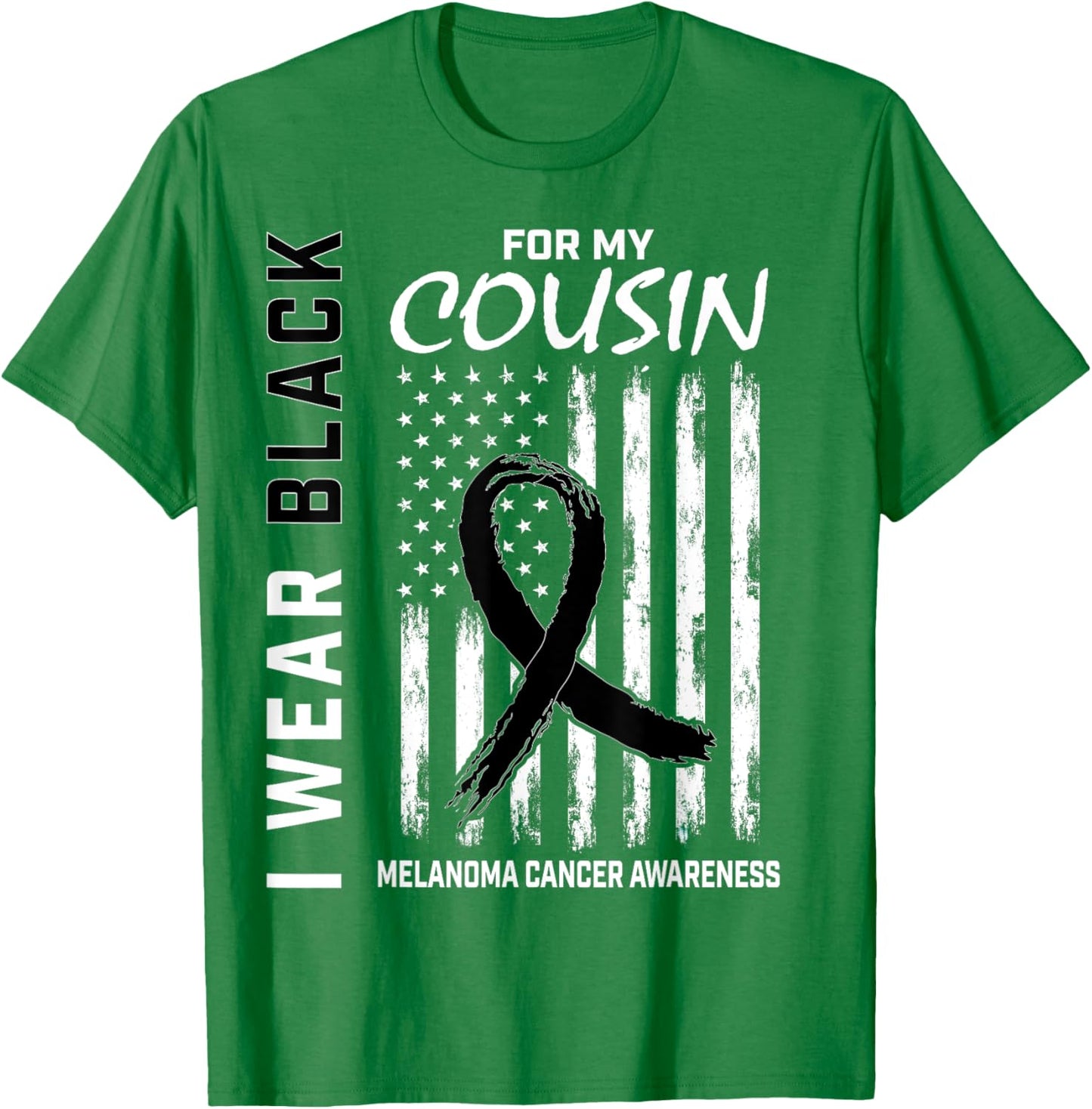 Skin Cancer Cousin Melanoma Cancer Awareness Flag Products T-Shirt - T-Shirt | Irish Green