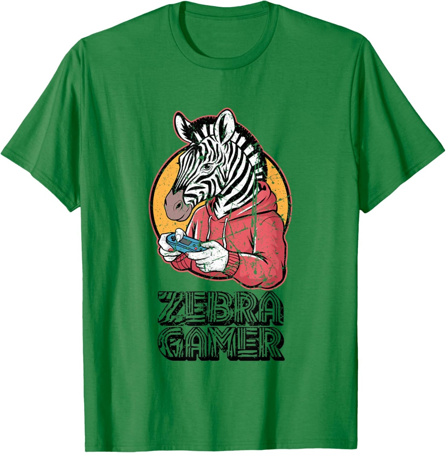 Zebra Gamer Graphic Design For Gamer Kids T-Shirt - T-Shirt | Irish Green