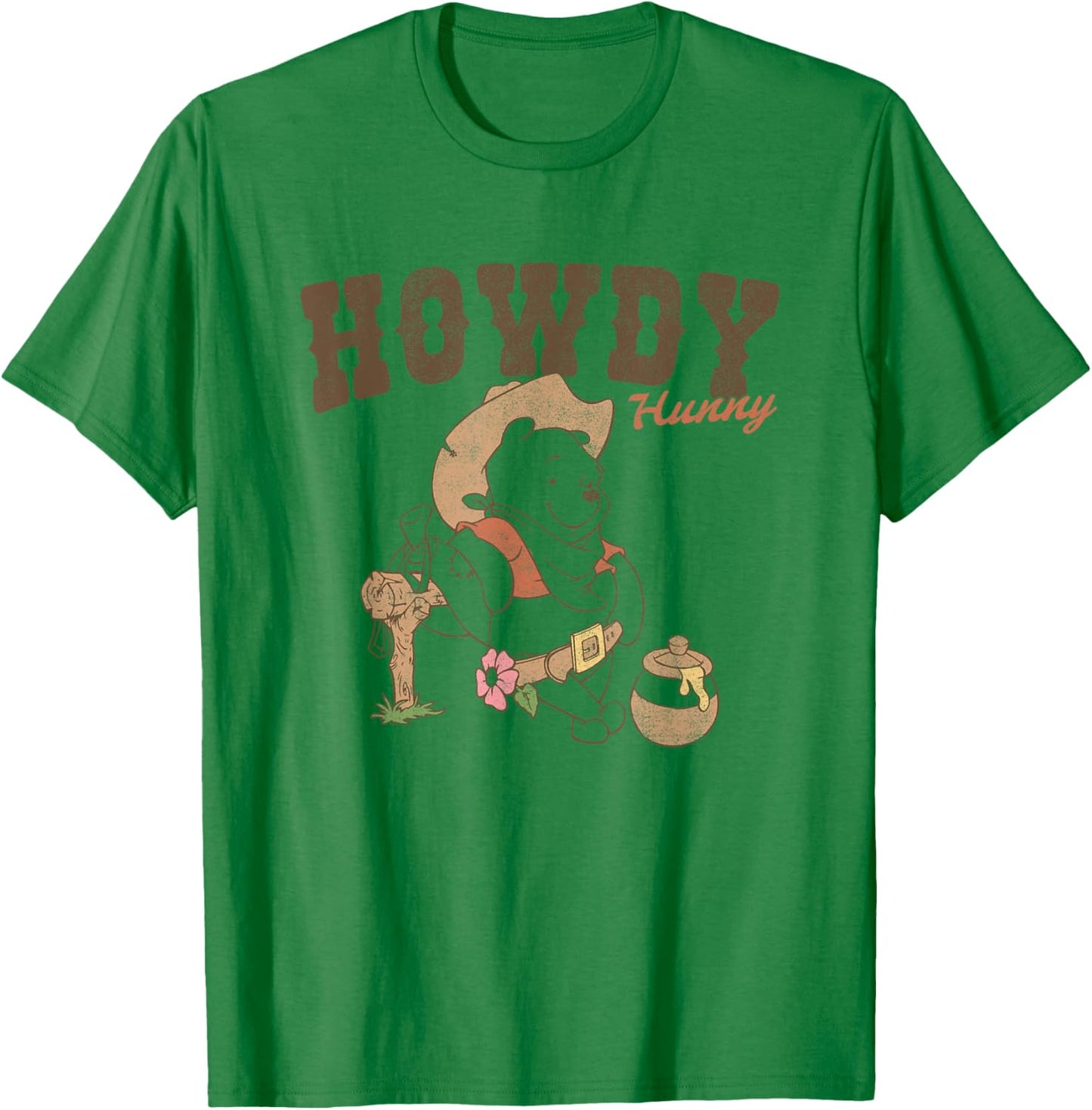 Disney Winnie The Pooh Howdy Hunny Western Bear T-Shirt - T-Shirt | Irish Green