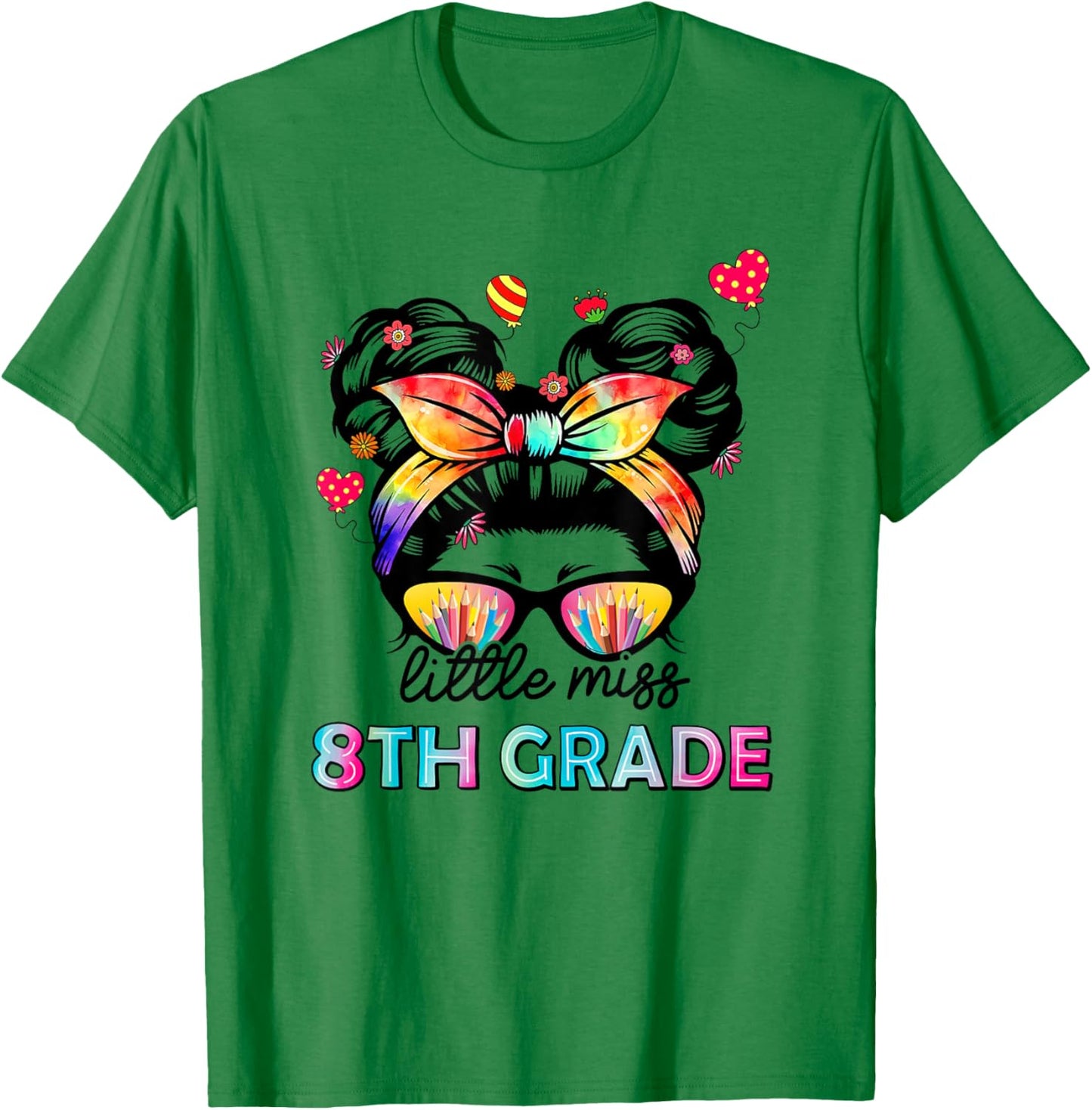 Little Miss Eighth Grade Back To School 8th Grade Girls T-Shirt - T-Shirt | Irish Green