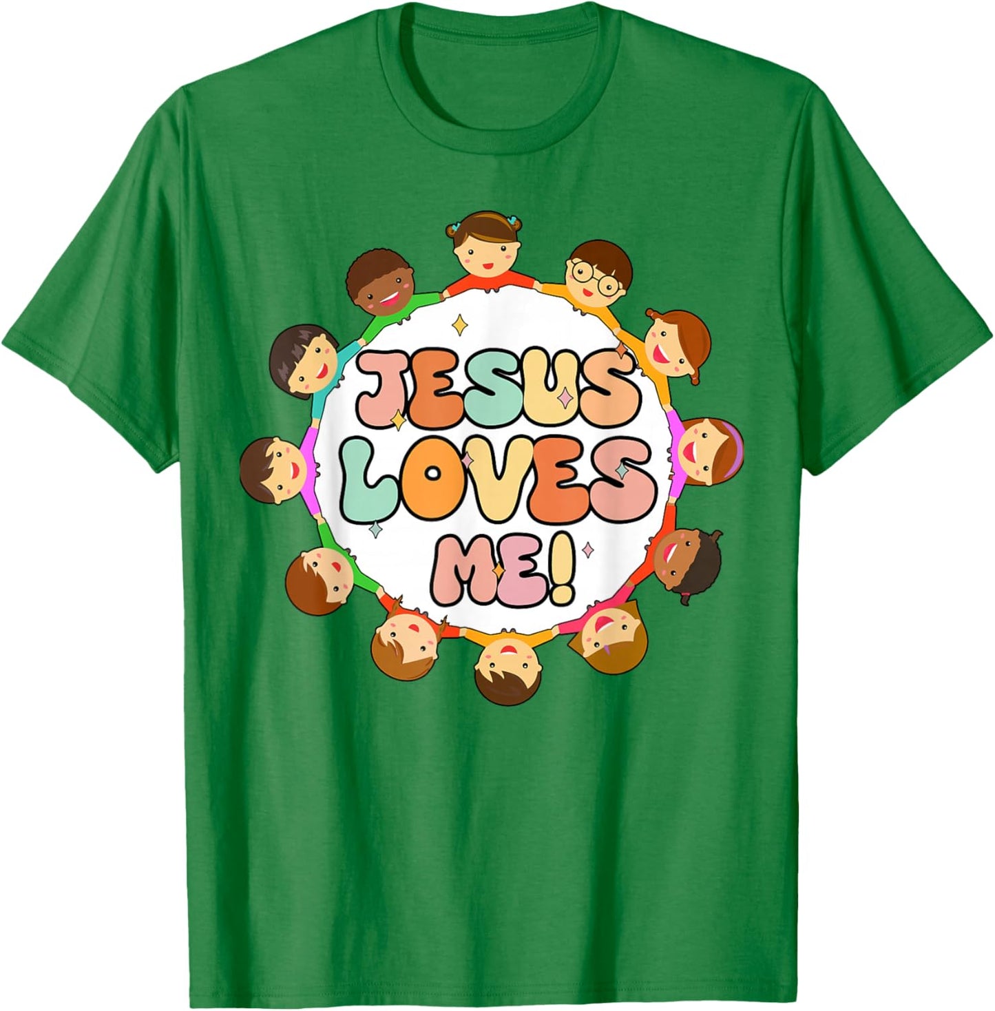 Toddler Jesus Loves Me Christian-Shirt I Heart God Girl Kid T-Shirt - T-Shirt | Irish Green