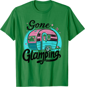 Gone Glamping Glamp Camping Glamper T-Shirt - T-Shirt | Irish Green