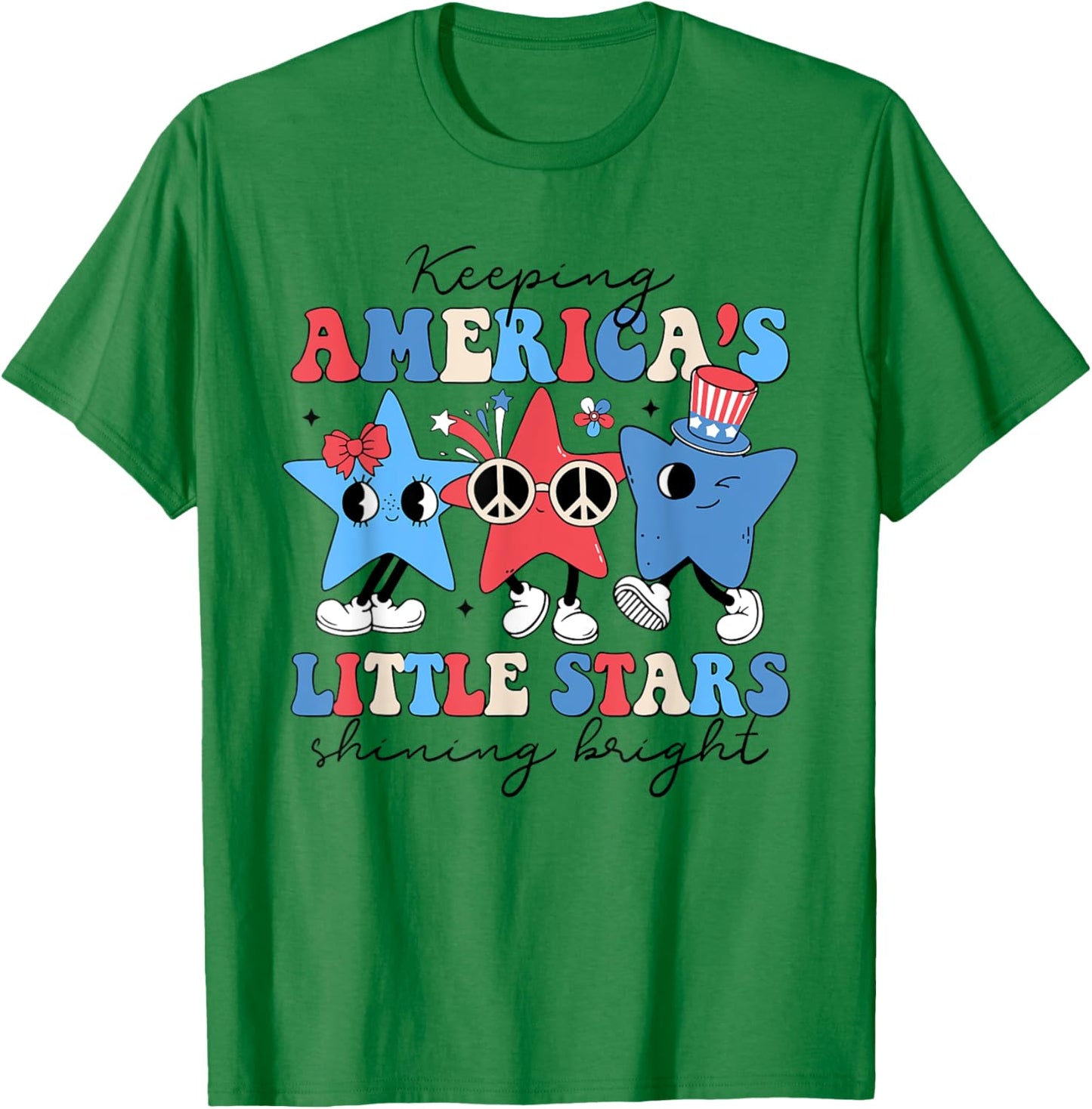 Keeping America's Little Stars Shining Bright 4th Of July Women Men T-Shirt - T-Shirt | Irish Green