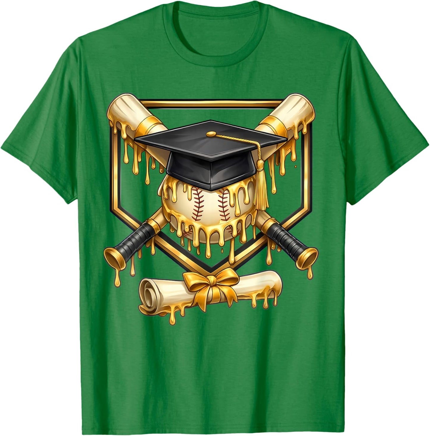 Baseball Graduation Drip Class of 2026 Senior Baseball T-Shirt - T-Shirt | Irish Green