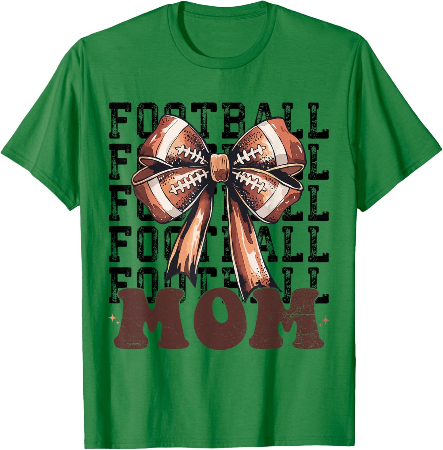 Cute Coquette Bow American Football Game Day Football Mom T-Shirt - T-Shirt | Irish Green