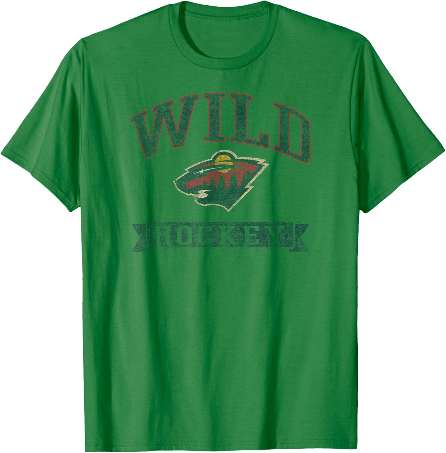 Minnesota Wild Vintage Hockey Gray Officially Licensed T-Shirt - T-Shirt | Irish Green