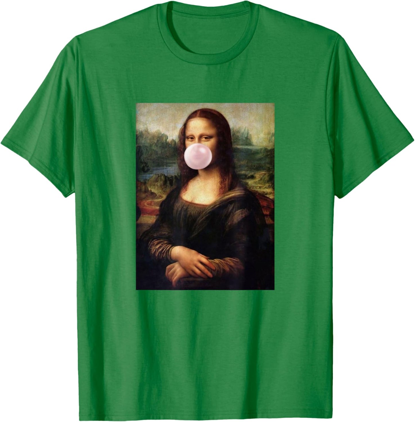 Mona Lisa Mona Lisa Bubblegum Bubble Mona Lisa T-Shirt - T-Shirt | Irish Green