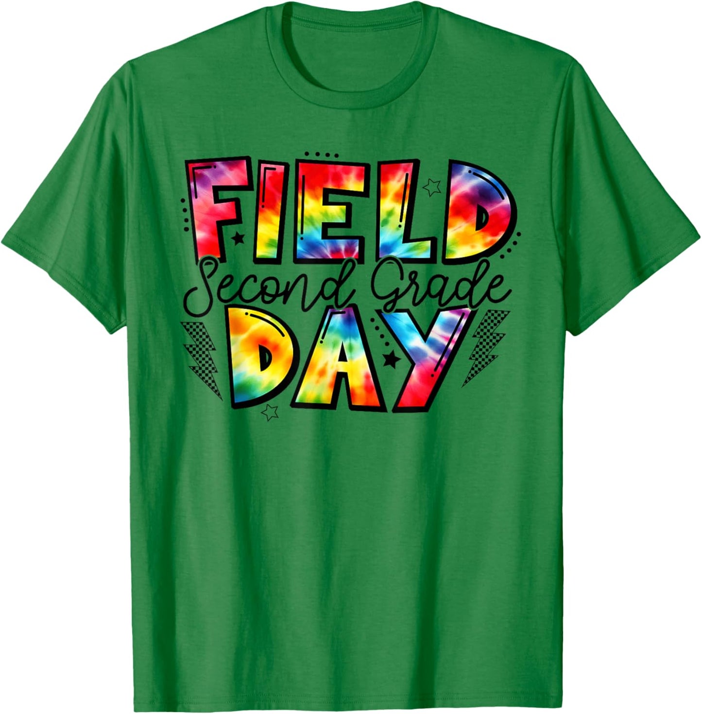 Second Grade Field Day Fun Day Tie Dye Student Teacher T-Shirt - T-Shirt | Irish Green